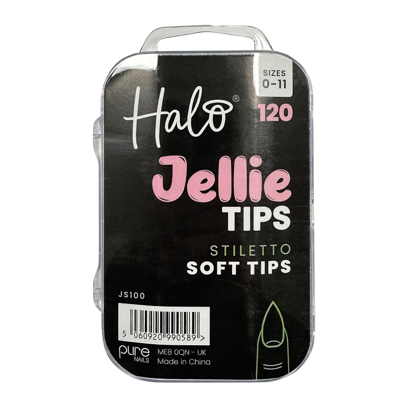 Halo Jellie Stiletto Sizes 0-11 Nail Tips x 120