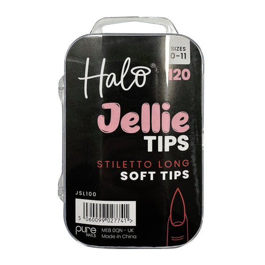 Halo Jellie Stiletto Long Sizes 0-11 Nail Tips x 120