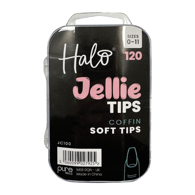 Halo Jellie Coffin, Sizes 0-11 Nail Tips x 120