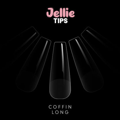 Halo Jellie Coffin Long, Sizes 0-11 Nail Tips x 120