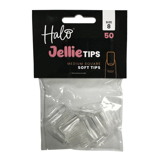 Halo Jellie Medium Square, Size 8 Nail Tips x 50