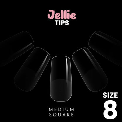 Halo Jellie Medium Square, Size 8 Nail Tips x 50