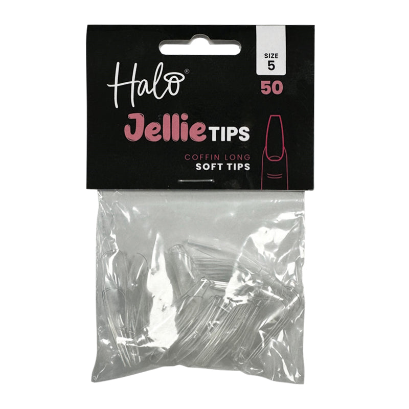 Halo Jellie Coffin Long Size 5 Nail Tips x 50
