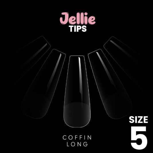 Halo Jellie Coffin Long Size 5 Nail Tips x 50