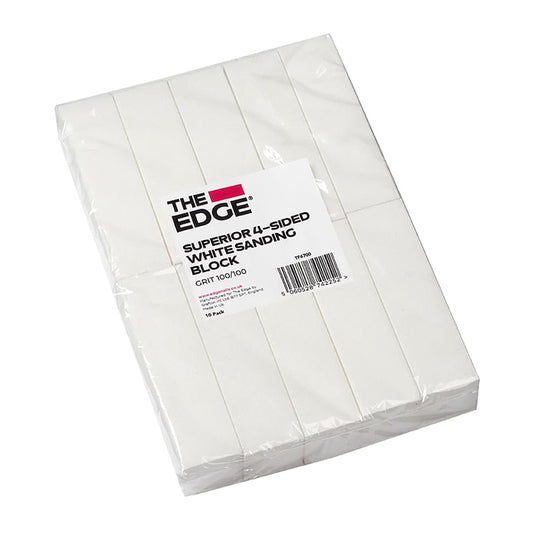 The Edge Superior White Sanding Block 100/100 4 sided 10pk