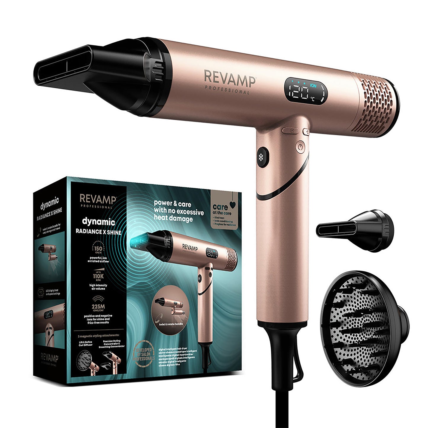 REVAMP Dynamic Radiance X Shine Digital Intelligent Ionic Hair Dryer