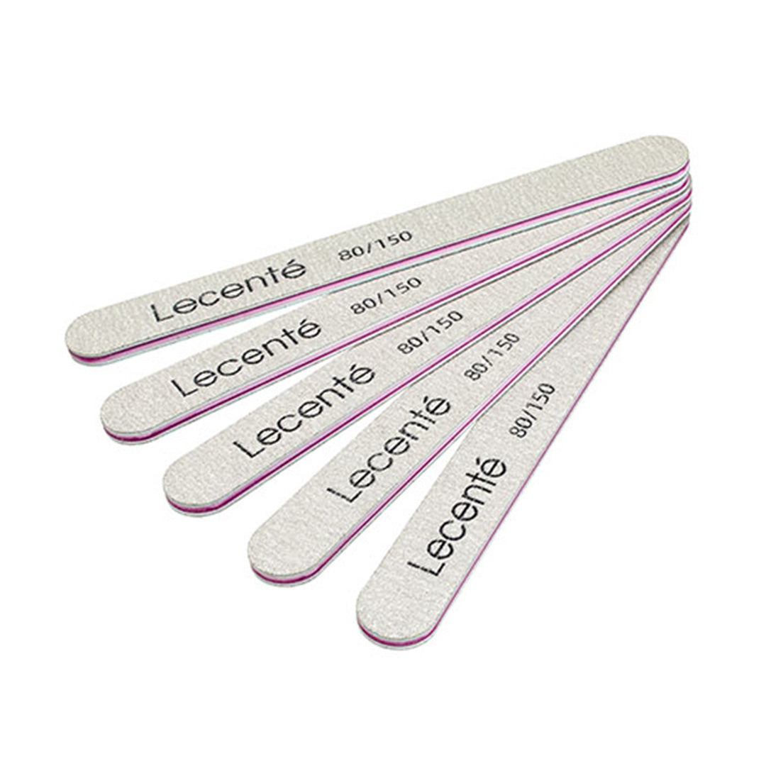 Lecente Straight 80/150 Nail File Pack of 5