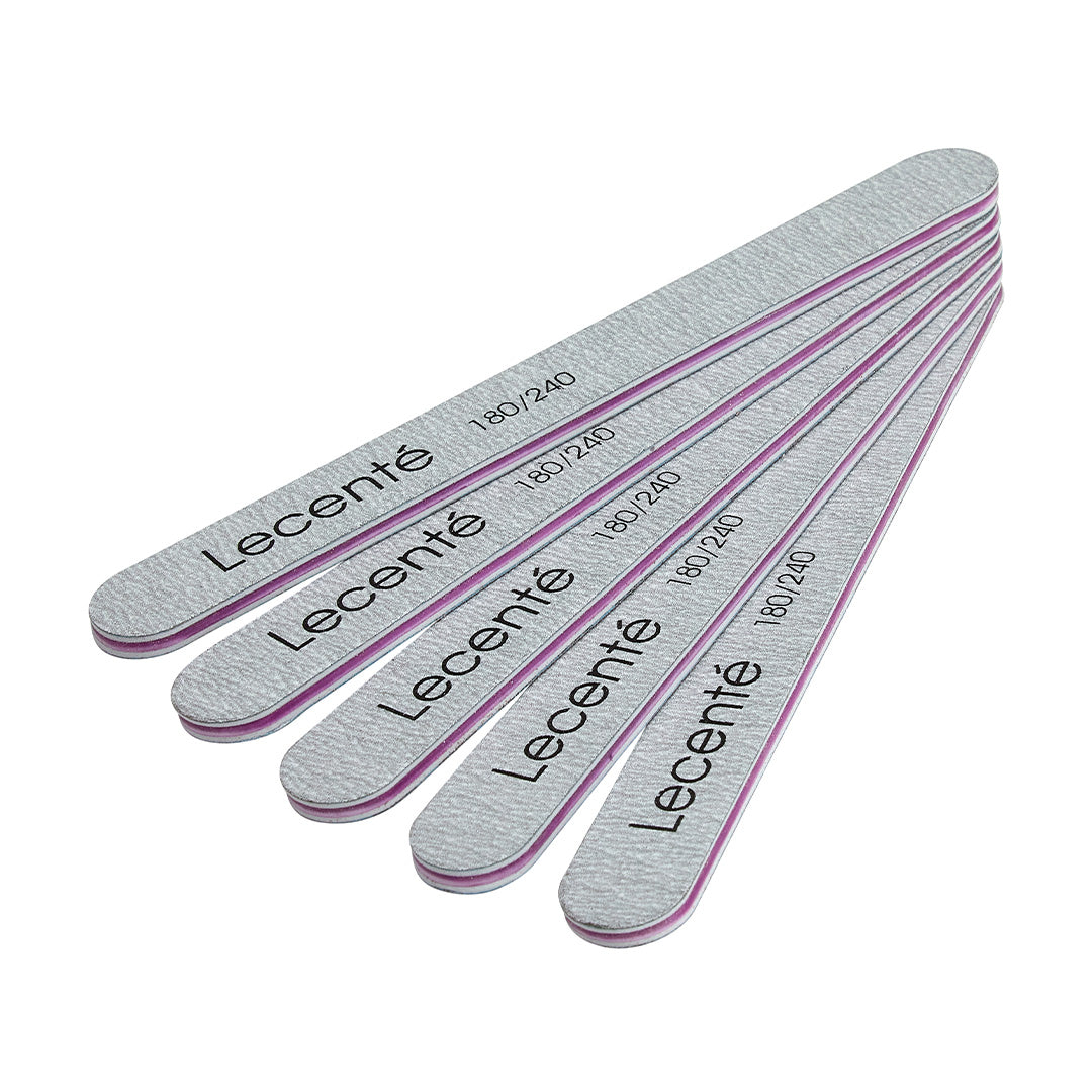 Lecente Straight 180/240 Nail File Pack of 5