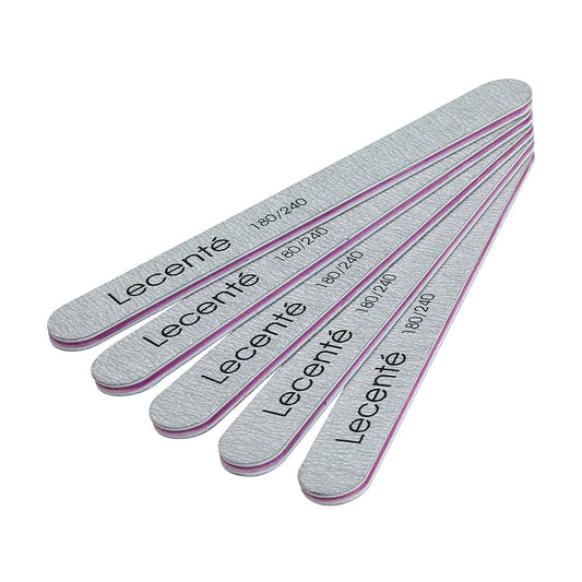 Lecente Straight 180/240 Nail File Pack of 5
