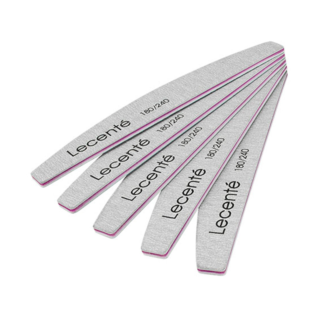 Lecente Half Moon 180/240 Nail File Pack of 5