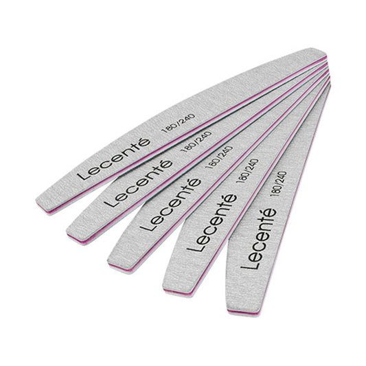 Lecente Half Moon 180/240 Nail File Pack of 5