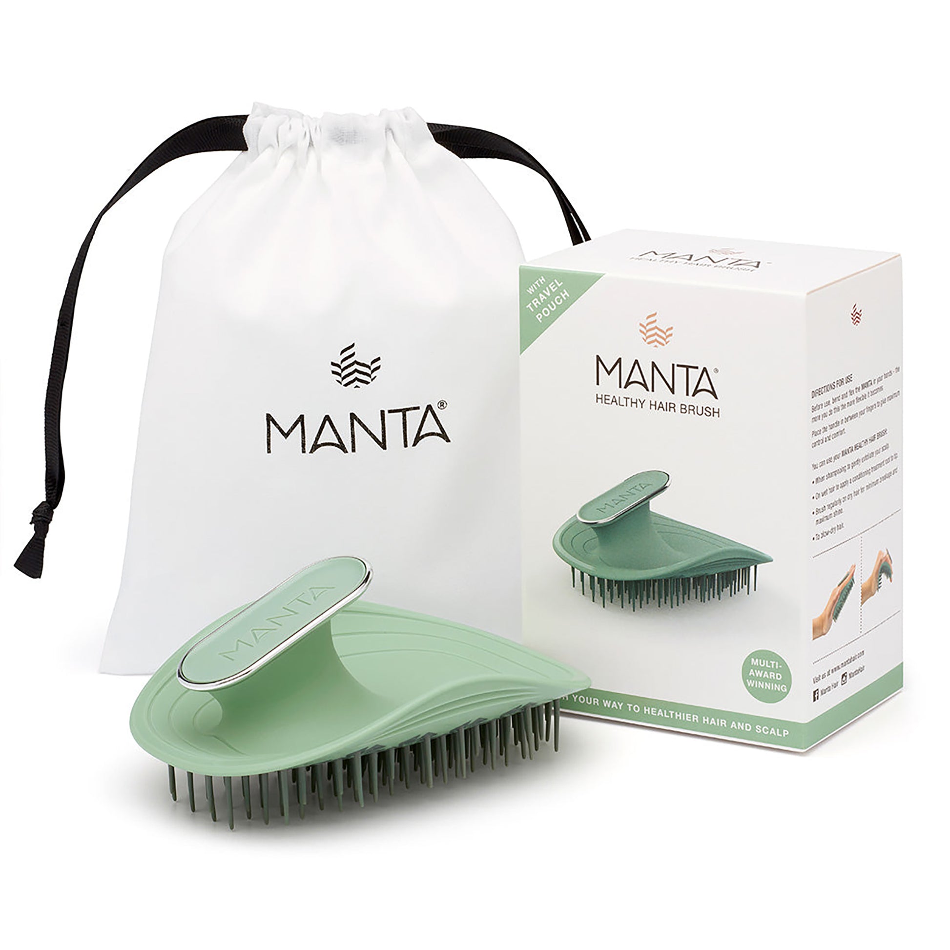 Manta Hair Brush Serene Green