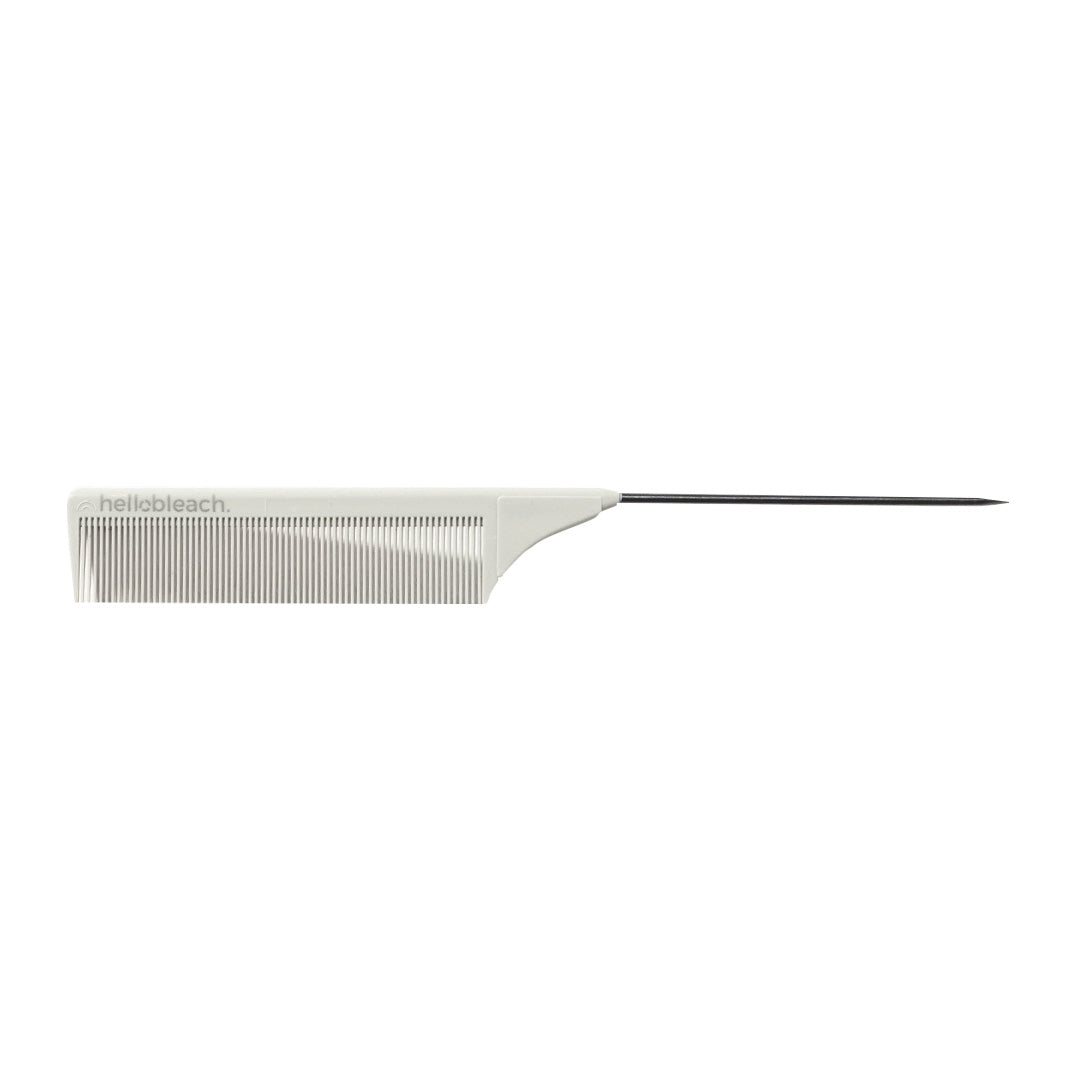 Hello Bleach Tail Comb with Stainless Steel Tip Ivory