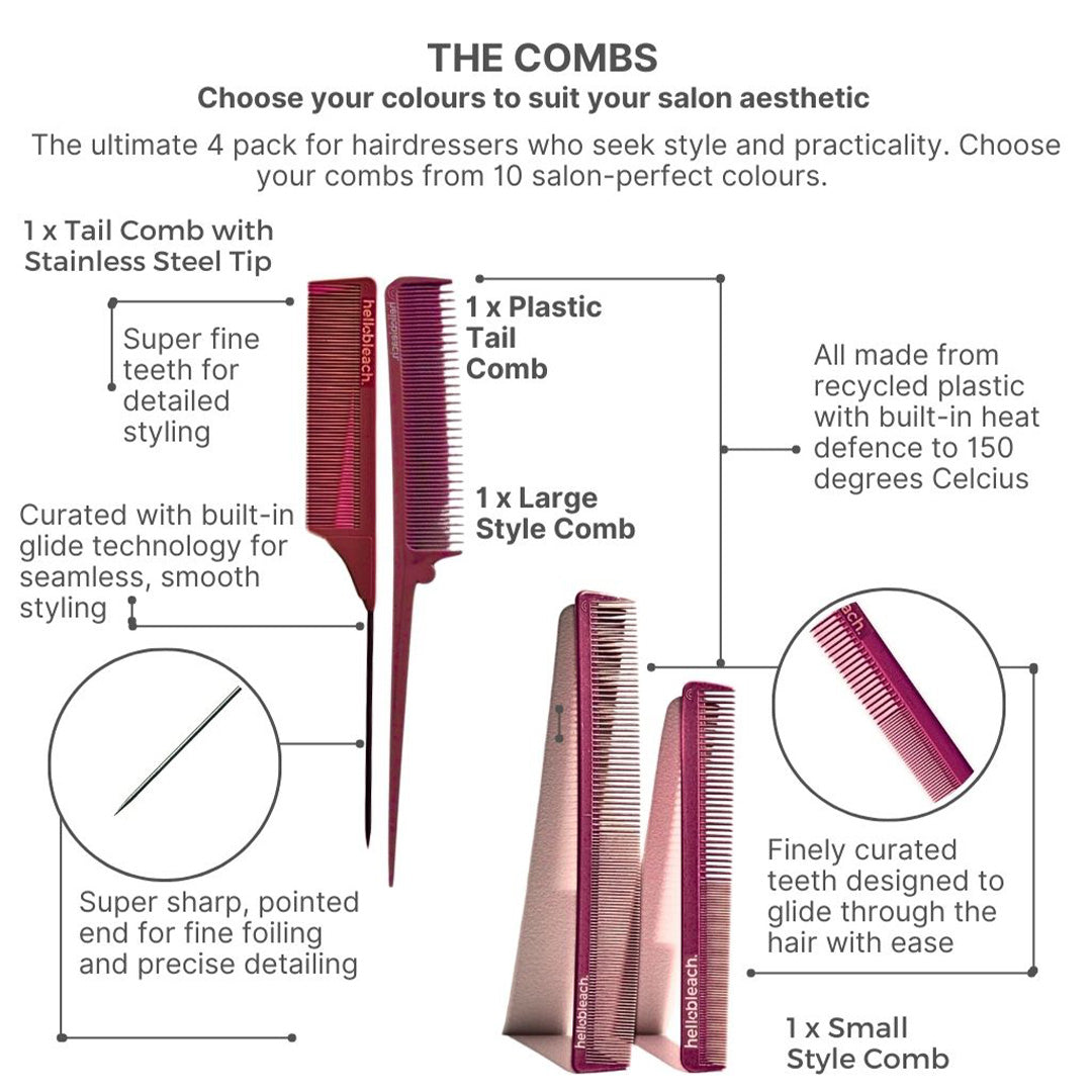 Hello Bleach Large Style Comb Burgundy