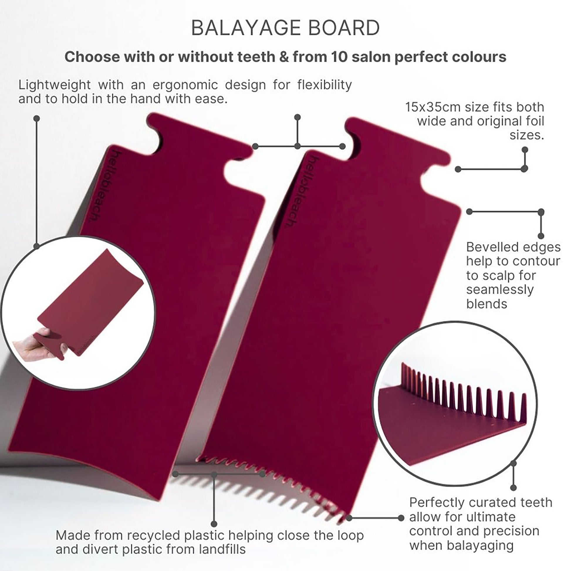 Hello Bleach Balayage Board With Teeth Burgundy