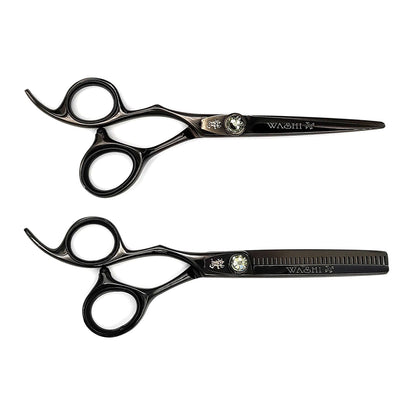Washi 5.5" Black Titanium Left Handed Scissor Set