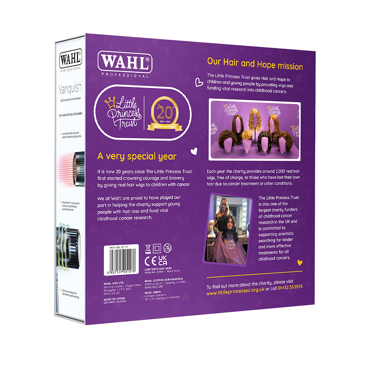 Wahl Vanquish Hair Dryer Purple x Little Princess Trust