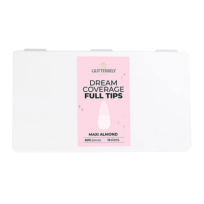 Glitterbels Dream Cover Full Tips Almond Maxi Box of 600