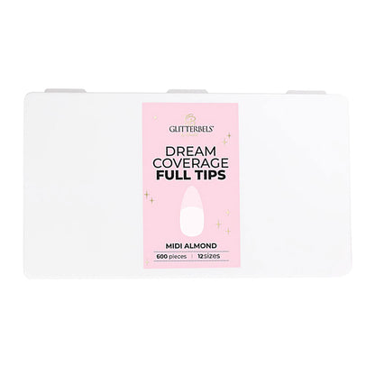 Glitterbels Dream Cover Full Tips Almond Midi Box of 600