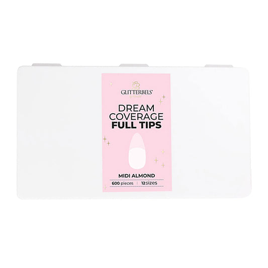 Glitterbels Dream Cover Full Tips Almond Midi Box of 600