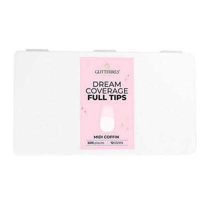 Glitterbels Dream Cover Full Tips Coffin Midi Box of 600