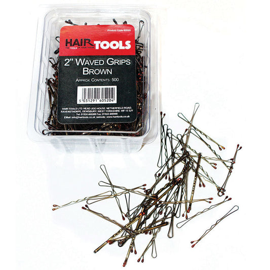 Hair Tools 2" Triple Wave Grips Brown (Box of 500)