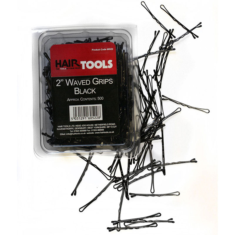 Hair Tools 2" Triple Wave Grips Black (Box of 500)