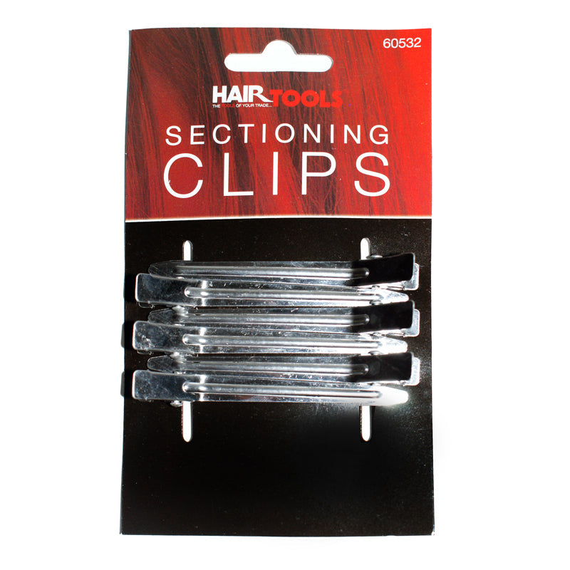 Hair Tools Section Clips x 6 Silver