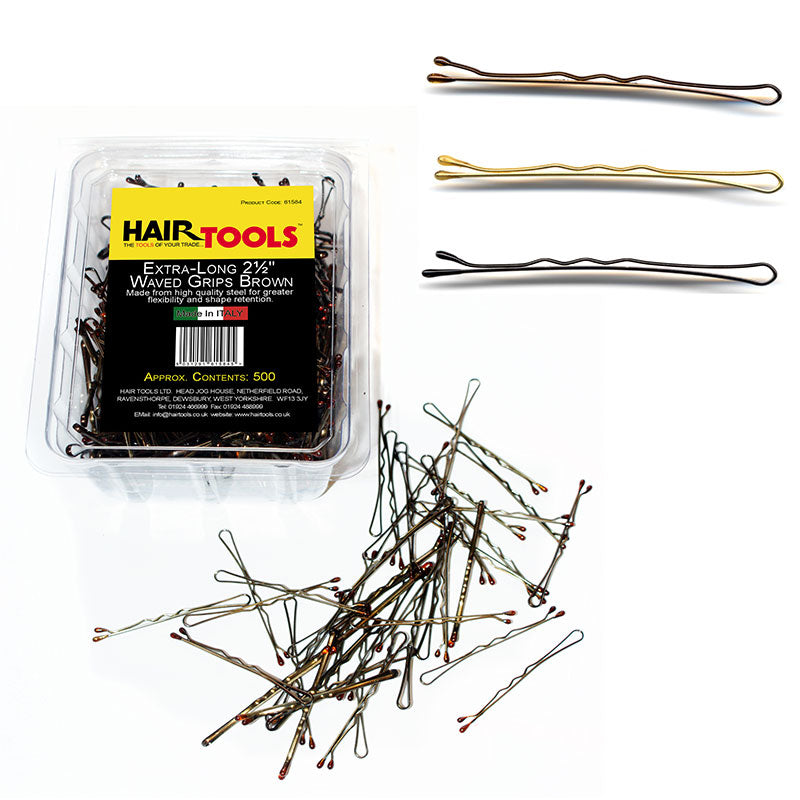 Hair Tools Brown Extra Long Triple Wave Grips 2.5" x 500
