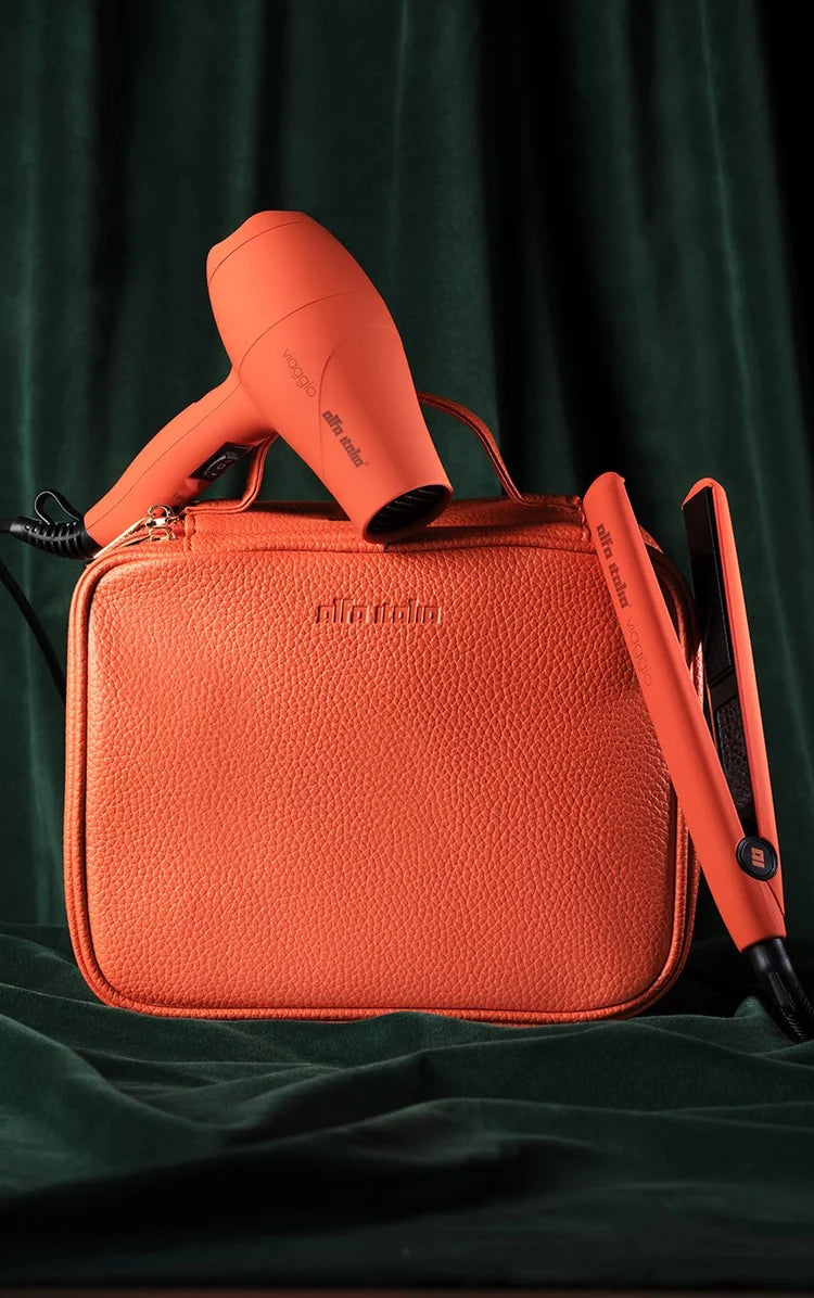 Alfa Italia Viaggio Hair Dryer & Straightener Travel Set - Arancione