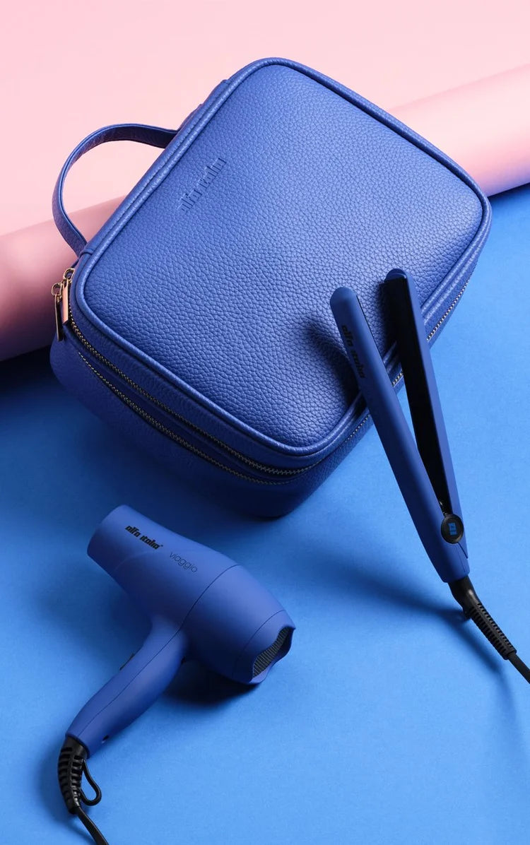 Alfa Italia Viaggio Hair Dryer & Straightener Travel Set -  Azzurro