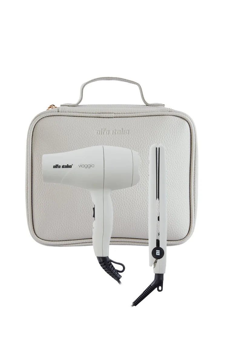 Alfa Italia Viaggio Hair Dryer & Straightener Travel Set -  Grigio
