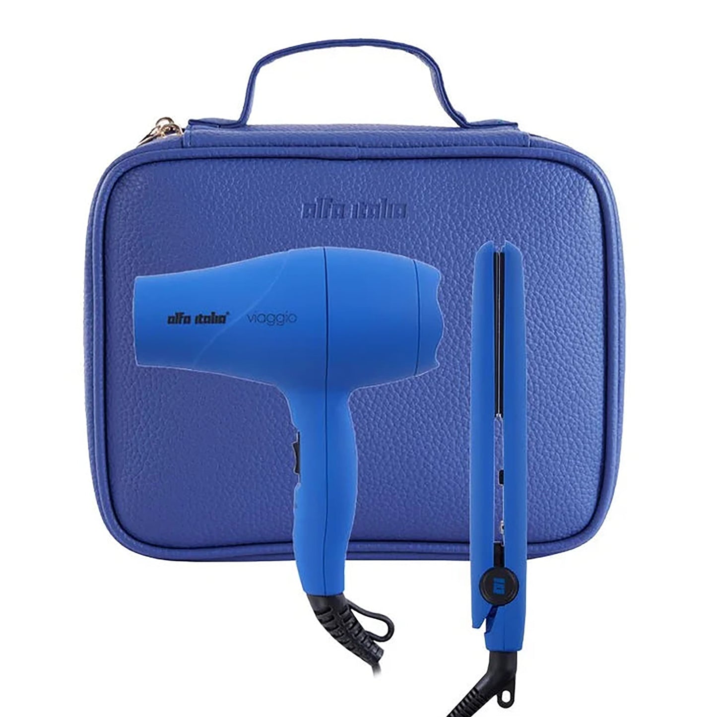 Alfa Italia Viaggio Hair Dryer & Straightener Travel Set -  Azzurro