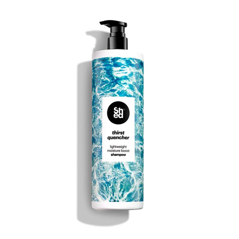 SHED Thirst Quencher Lightweight Moisture Boost Shampoo 1L for dry frizzy and curly hair