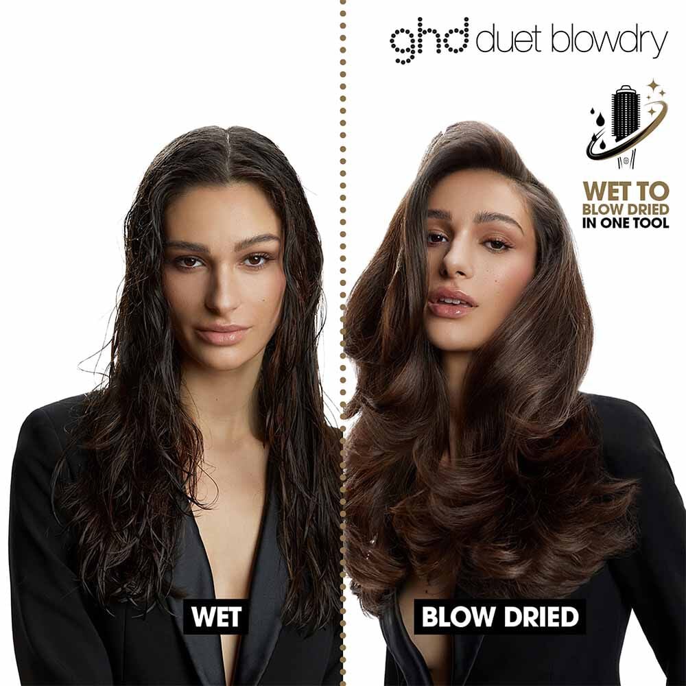 ghd Duet Blowdry Hair Dryer Brush Professional Use in Black