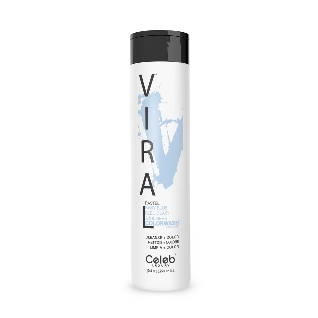Celeb Luxury Viral Shampoo Colorwash Vegan Shampoo -  Pastel Baby Blue - 244ml