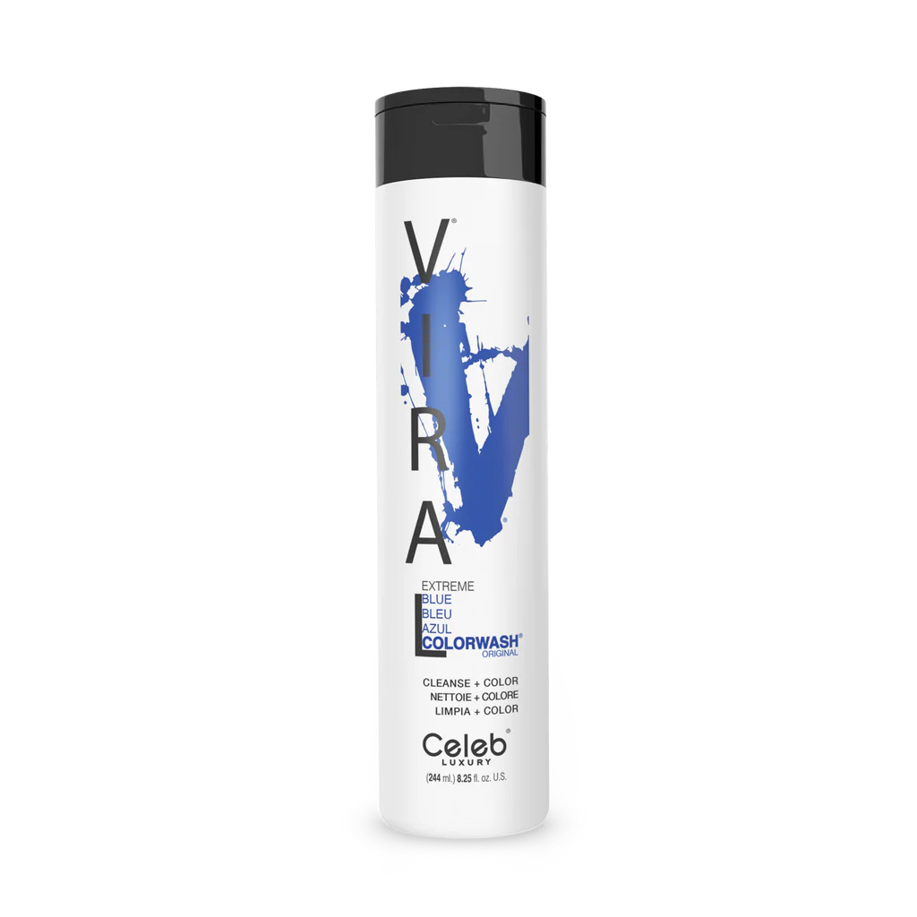 Celeb Luxury Viral Shampoo Colorwash Vegan Shampoo -  Extreme Blue - 244ml