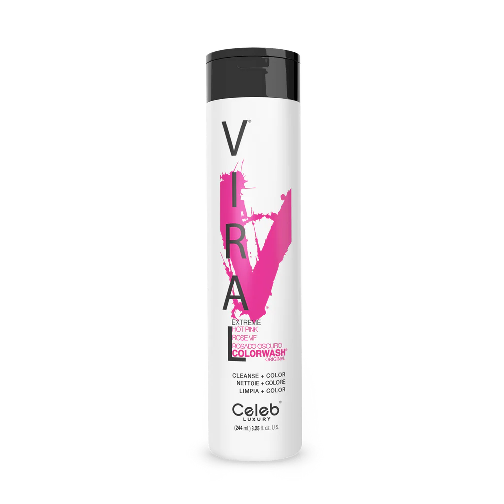 Celeb Luxury Viral Shampoo Colorwash Vegan Shampoo -  Extreme Hot Pink - 244ml