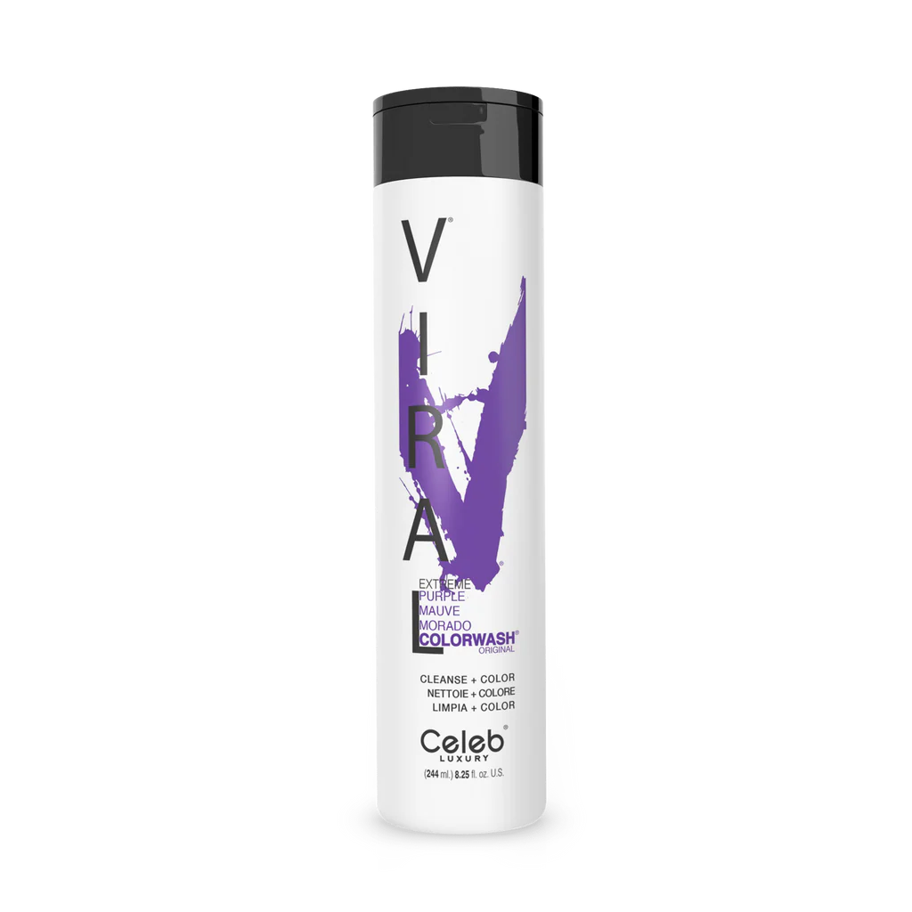 Celeb Luxury Viral Shampoo Colorwash Vegan Shampoo -  Extreme Purple - 244ml