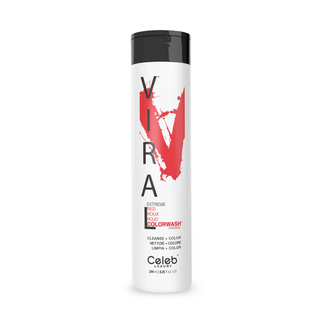 Celeb Luxury Viral Shampoo Colorwash Vegan Shampoo -  Extreme Red - 244ml