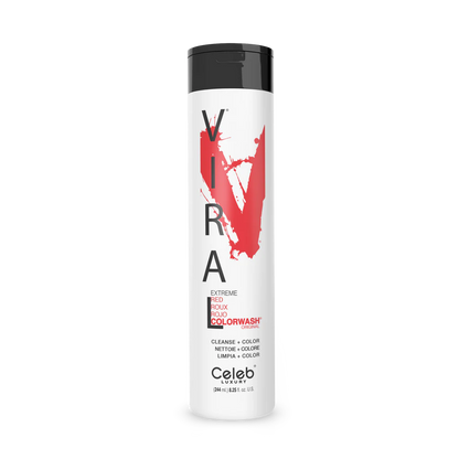 Celeb Luxury Viral Shampoo Colorwash Vegan Shampoo -  Extreme Red - 244ml
