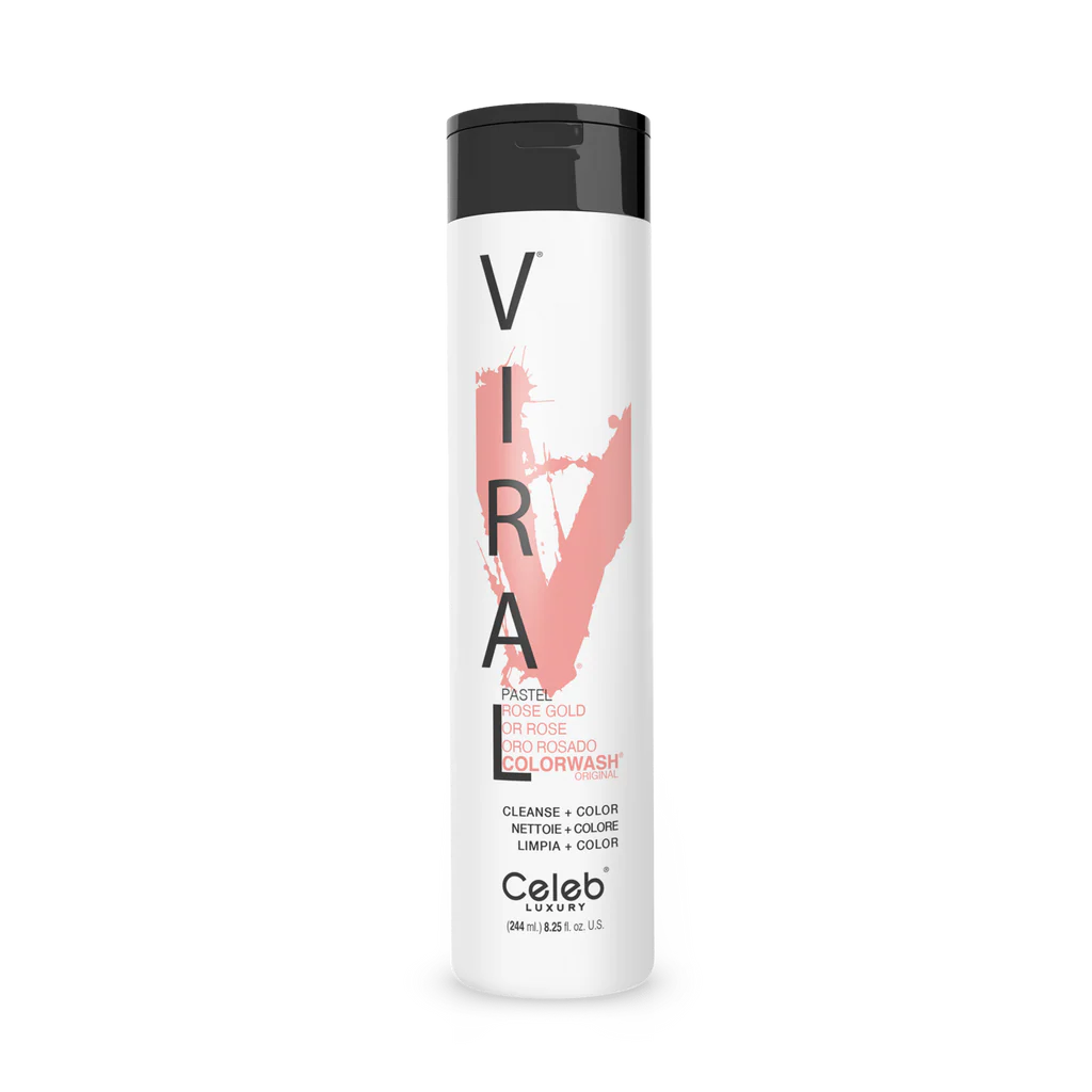 Celeb Luxury Viral Shampoo Colorwash Vegan Shampoo -  Pastel Rose Gold - 244ml
