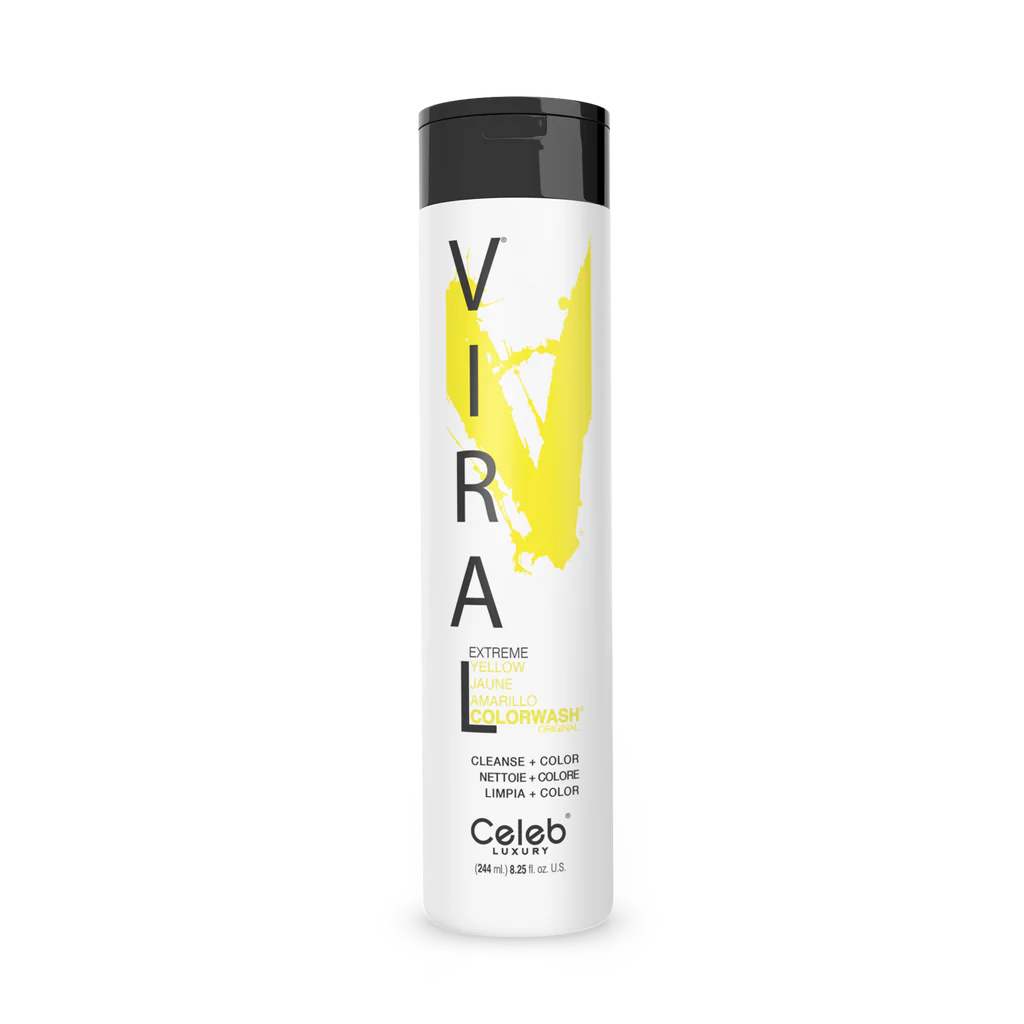 Celeb Luxury Viral Shampoo Colorwash Vegan Shampoo -  Extreme Yellow - 244ml