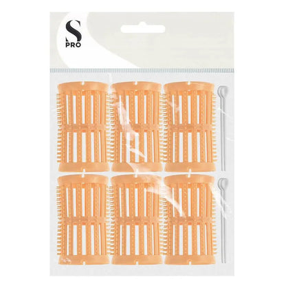 S-PRO Plastic Rollers Peach 40mm, Pack of 6