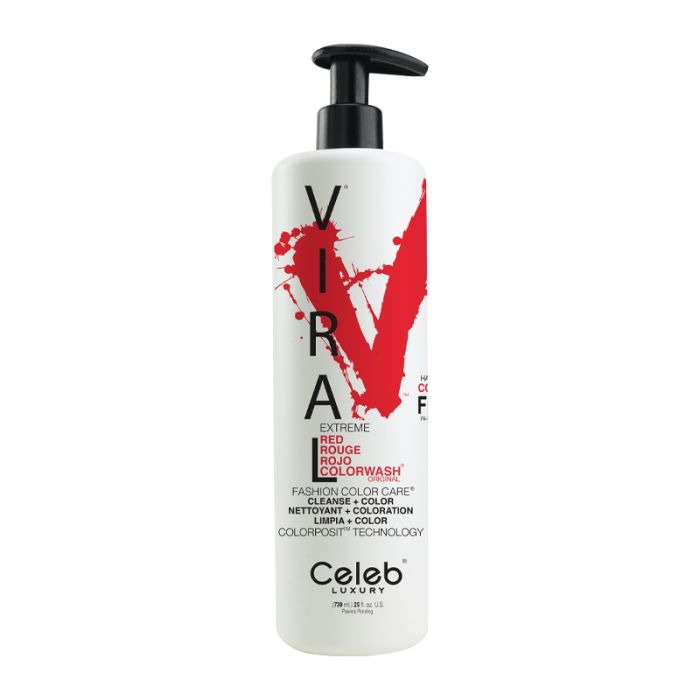 Viral Extreme Red Colorwash Shampoo 739ml by Celeb Luxury