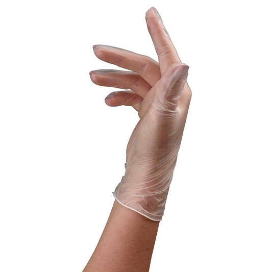 Sibel Clear Vinyl Gloves, Medium, Pack of 100,